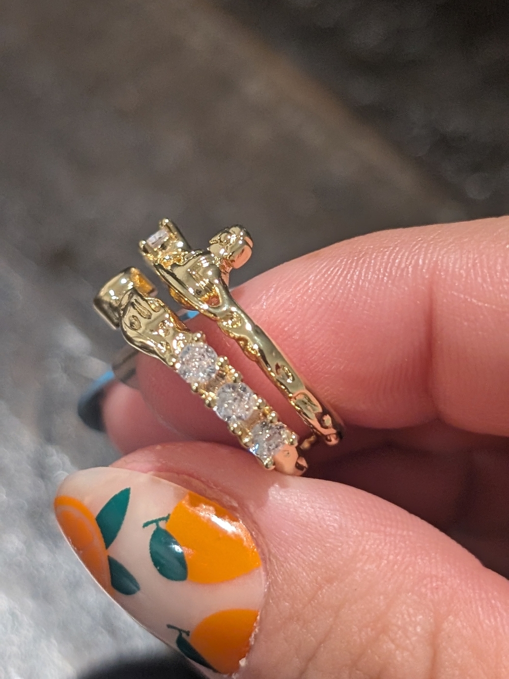 Fashion Unique Gold Crystal Open Band Ring - Picture 9 of 12